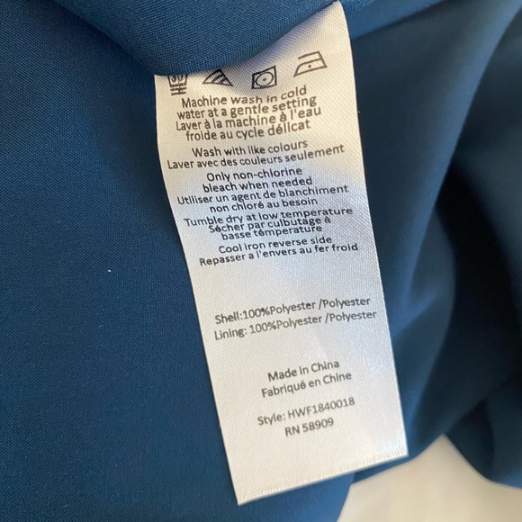 Halston Navy Bell Sleeve Dress - Picture 7 of 7